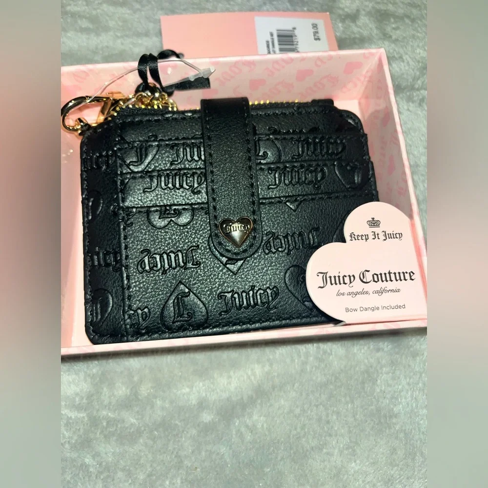 Juicy Couture Key Holder Card Wallet TAB WALLET DANGLE SET LIQUORICE